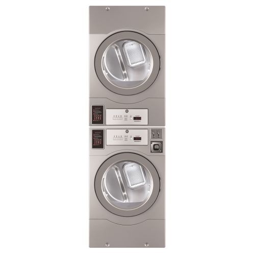 Crossover® by Wascomat Stacked 7.0 Cu Ft Gas Dryers, Coin or Non-Coin, Gray